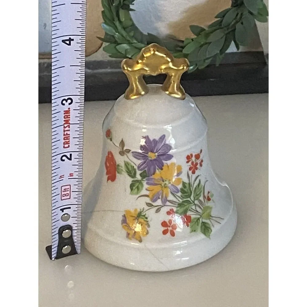Vintage Bernardaud Limoges Porcelain Bell With Flower Motif Made In France‎ GUC